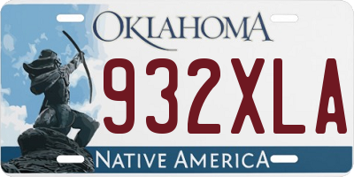 OK license plate 932XLA