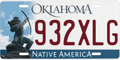 OK license plate 932XLG
