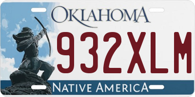 OK license plate 932XLM