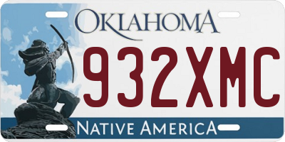 OK license plate 932XMC