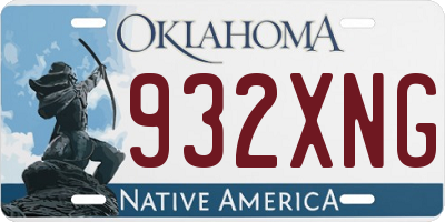 OK license plate 932XNG