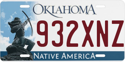 OK license plate 932XNZ