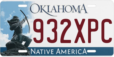 OK license plate 932XPC