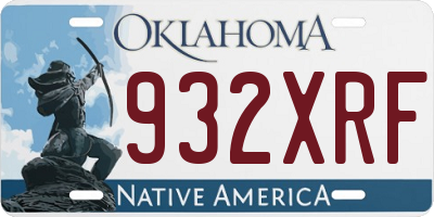 OK license plate 932XRF