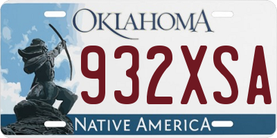 OK license plate 932XSA