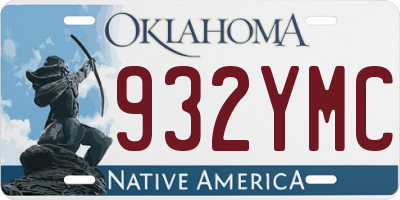 OK license plate 932YMC