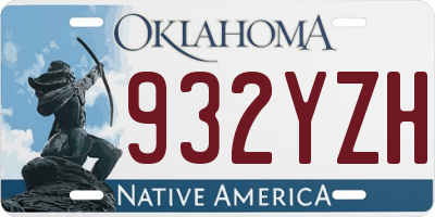 OK license plate 932YZH