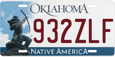 OK license plate 932ZLF