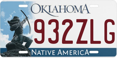 OK license plate 932ZLG