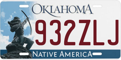 OK license plate 932ZLJ