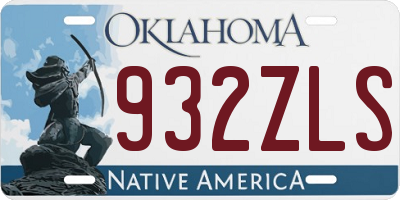 OK license plate 932ZLS