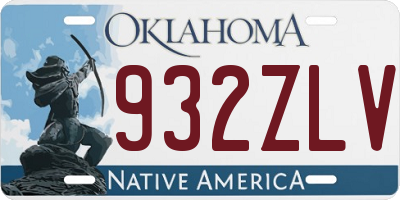 OK license plate 932ZLV