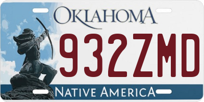 OK license plate 932ZMD