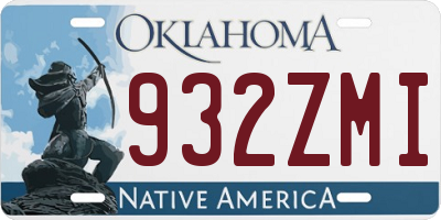 OK license plate 932ZMI