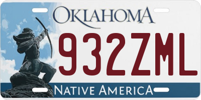 OK license plate 932ZML