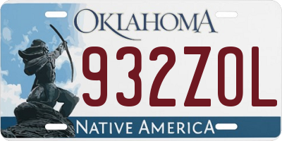 OK license plate 932ZOL