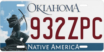 OK license plate 932ZPC