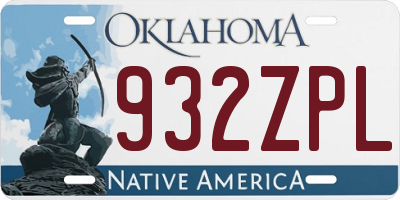 OK license plate 932ZPL