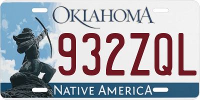 OK license plate 932ZQL