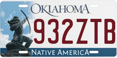 OK license plate 932ZTB