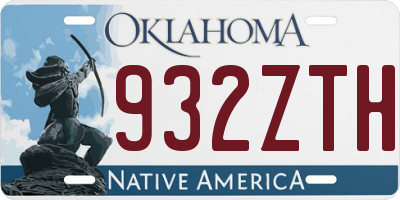 OK license plate 932ZTH