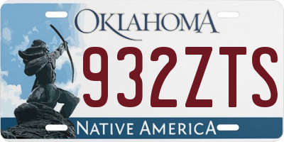 OK license plate 932ZTS