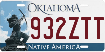 OK license plate 932ZTT
