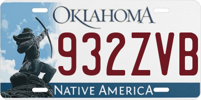 OK license plate 932ZVB