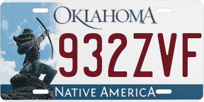 OK license plate 932ZVF