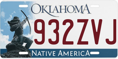 OK license plate 932ZVJ