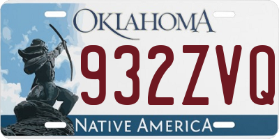 OK license plate 932ZVQ