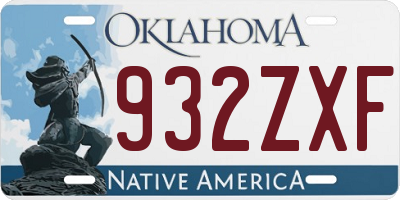 OK license plate 932ZXF