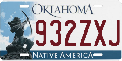 OK license plate 932ZXJ