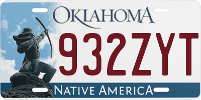 OK license plate 932ZYT