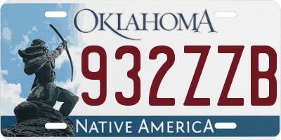 OK license plate 932ZZB