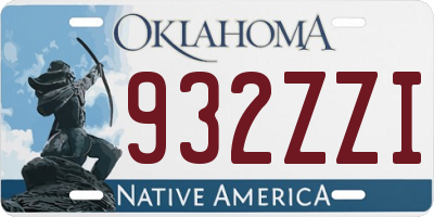 OK license plate 932ZZI