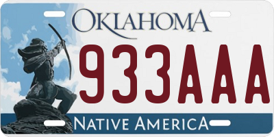 OK license plate 933AAA