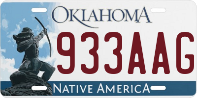 OK license plate 933AAG