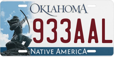 OK license plate 933AAL