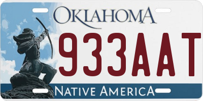 OK license plate 933AAT