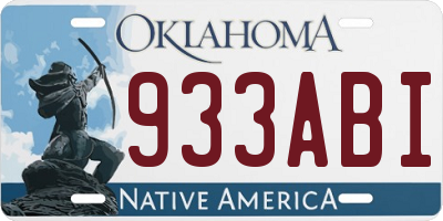 OK license plate 933ABI