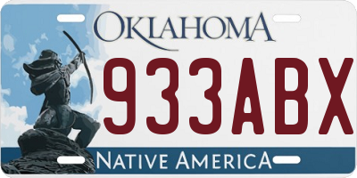 OK license plate 933ABX