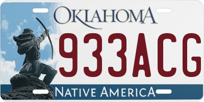 OK license plate 933ACG