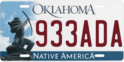 OK license plate 933ADA