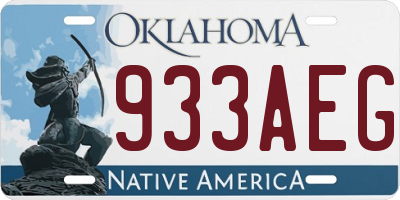 OK license plate 933AEG