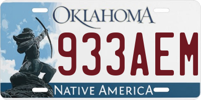 OK license plate 933AEM