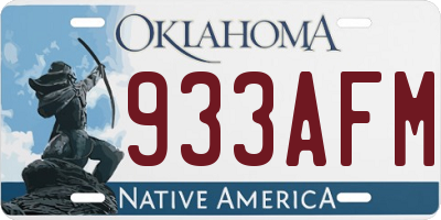OK license plate 933AFM