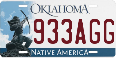 OK license plate 933AGG