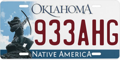 OK license plate 933AHG