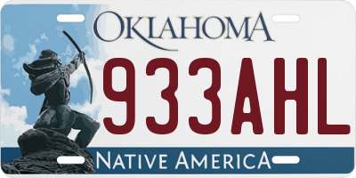 OK license plate 933AHL